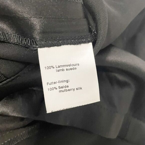 AKRIS Black Mountain Ash Metallic Bodycon 100% Lamb Leather Sleeveless Dress 10 - Picture 8 of 11